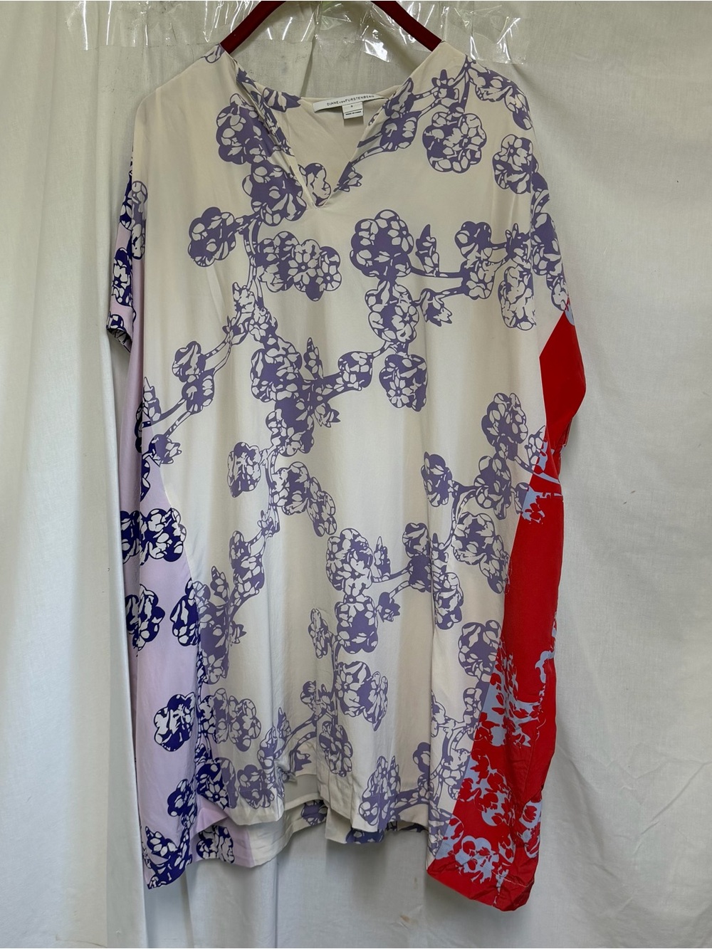 Diane Von Furstenberg Silk Kaftan Floral Swim Cover Dress S - Picture 4 of 11